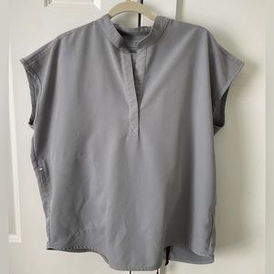 FIGS Rafaela Oversized Scrub Top in color Cement, Size L